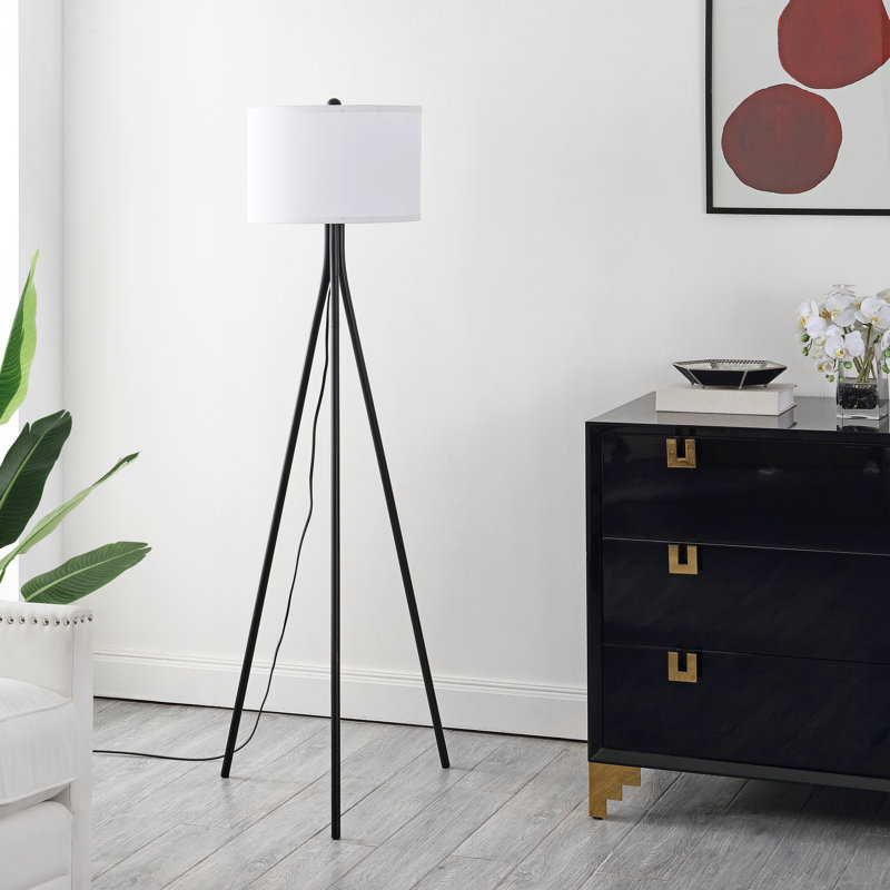 Lovonza 61'' Tripod Floor Lamp, Matte Black