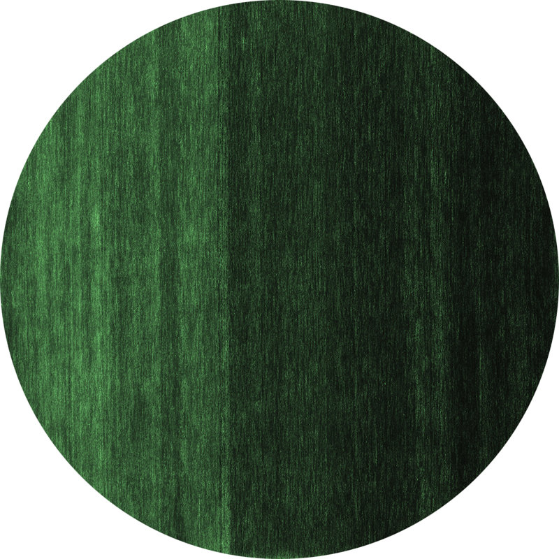 Tapis contemporains vert émeraude lavable à la machine 1780, Rond 8 pi