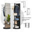 Portemanteau pivotant à 360 ° en bois massif noir avec miroir 66 po x 14 po-767055334-767055262