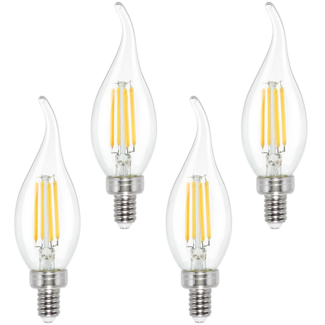 Candex Lighting 40 Watt Equivalent C12 12V E12/Candelabra 2700K LED