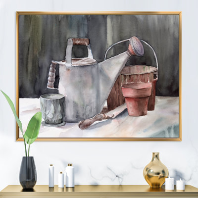 " Still Life Depicting A Garden Watering Can "