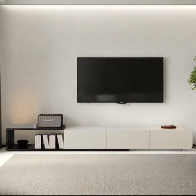 Simple color contrast design adjustable TV cabinet