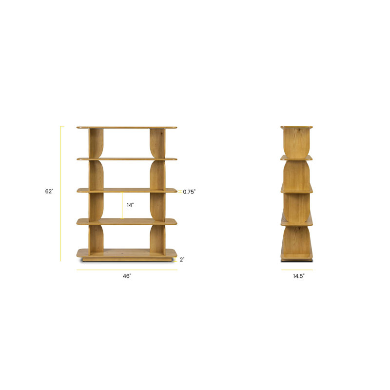 Bibliothèque en bois Padua, Brun