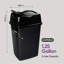 Mini poubelle en plastique Superio avec couvercle pivotant pour salle de bain, comptoir, bureau, 1,25 gallon - 5 litres, noir, paquet de 3-122762216