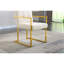 Ensemble de 1 chaise de salle à manger moderne en lin, capitonnée et base en acier inoxydable-908227072