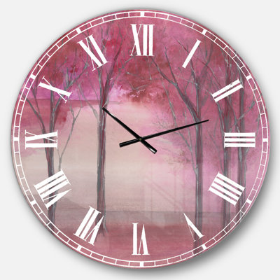 Rose forêt - horloge murale