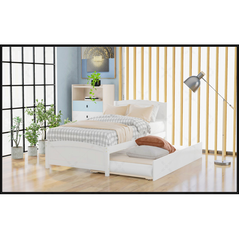 Lit plateforme simple avec lit gigogne, Espresso