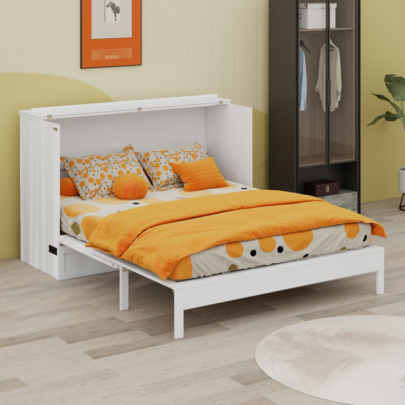 Murphy Bed With Drawers, White