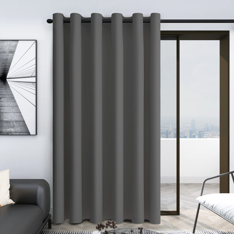 Penkridge Room Darkening Curtain Single Panel, 80" W x 84" L, Light Gray