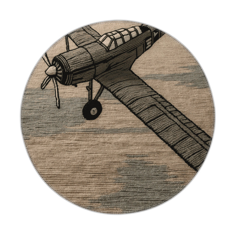 Tapis intérieur et extérieur gris Transport, Rond 5 pi