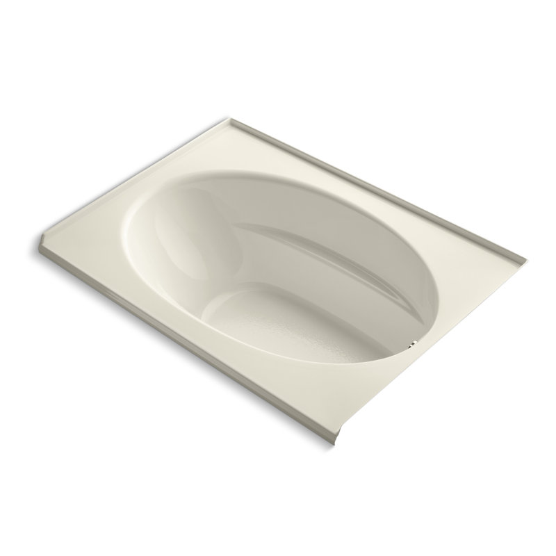 60" x 42" Drop In Soaking Bathtub, Biscuit, Right