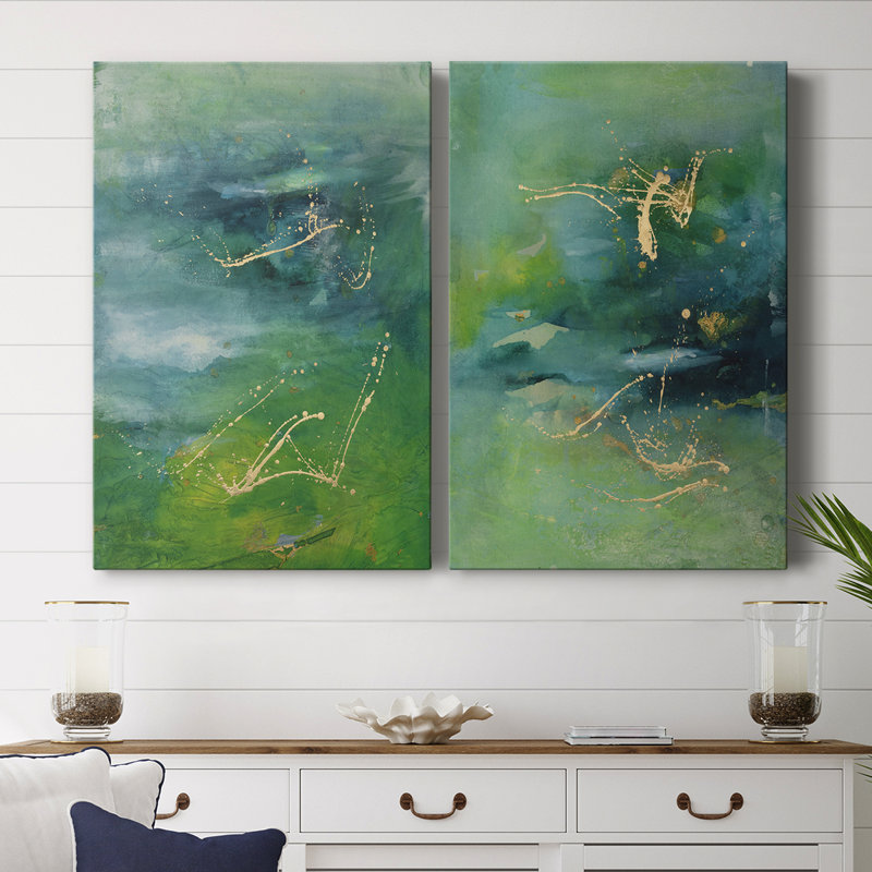 Toile tendue Peaceful Diptych I-Premium Gallery - prête à être accrochée, H 12 po x l 8 po