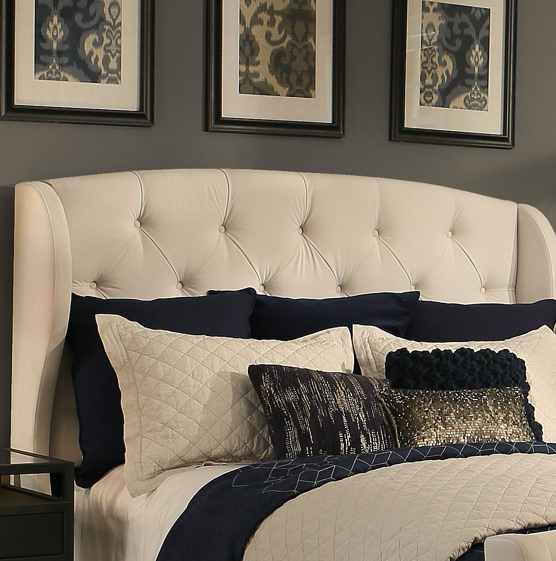 Sornson Upholstered Headboard, Ivory, Easten King/California King