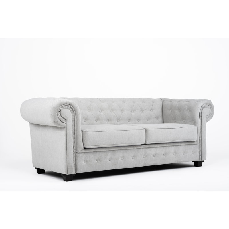 Allegra 3 Seater Chesterfield Sofa Bed, Light Grey, 3