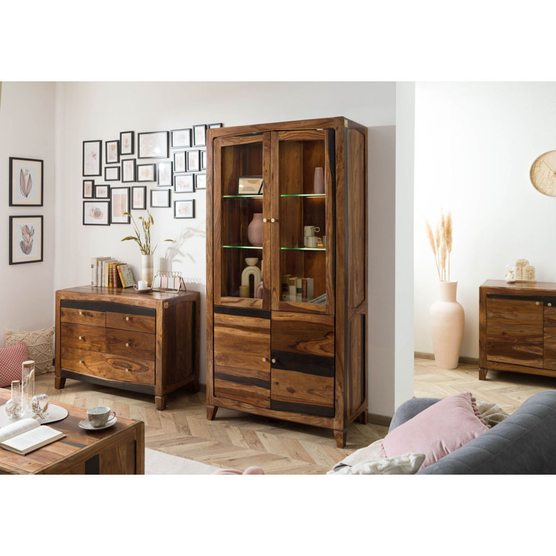 Ancona Display Cabinet, Painted Dark Brown