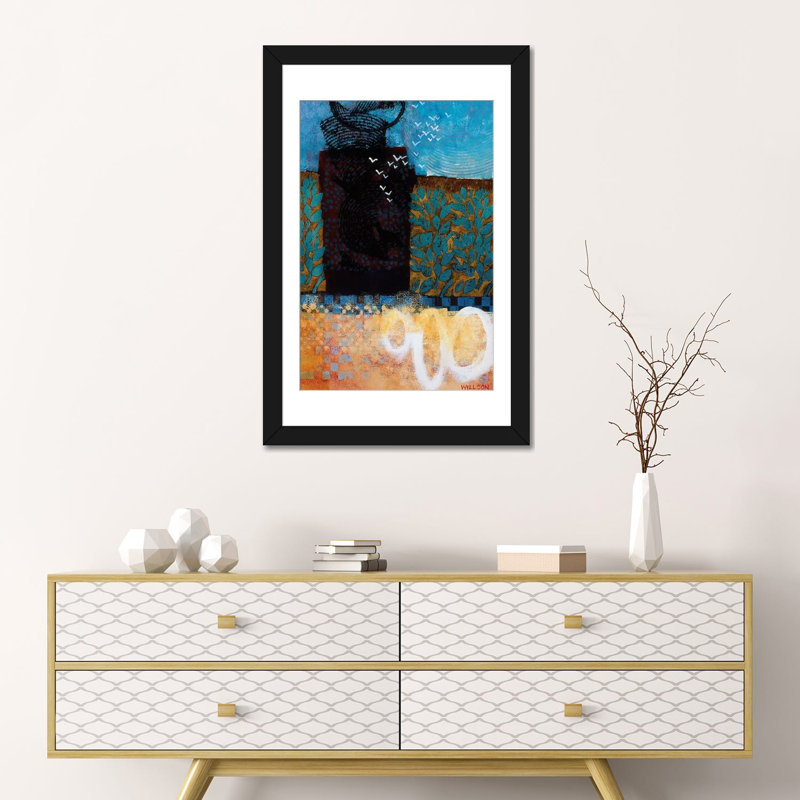«Midsummer Morning», impression sur toile tendue, H 24 po x l 16 po x P 1 po, Papier d'art encadré noir, Blanc