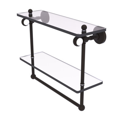 Jarrell 2 Piece Glass Tiered Shelf with Towel Bar