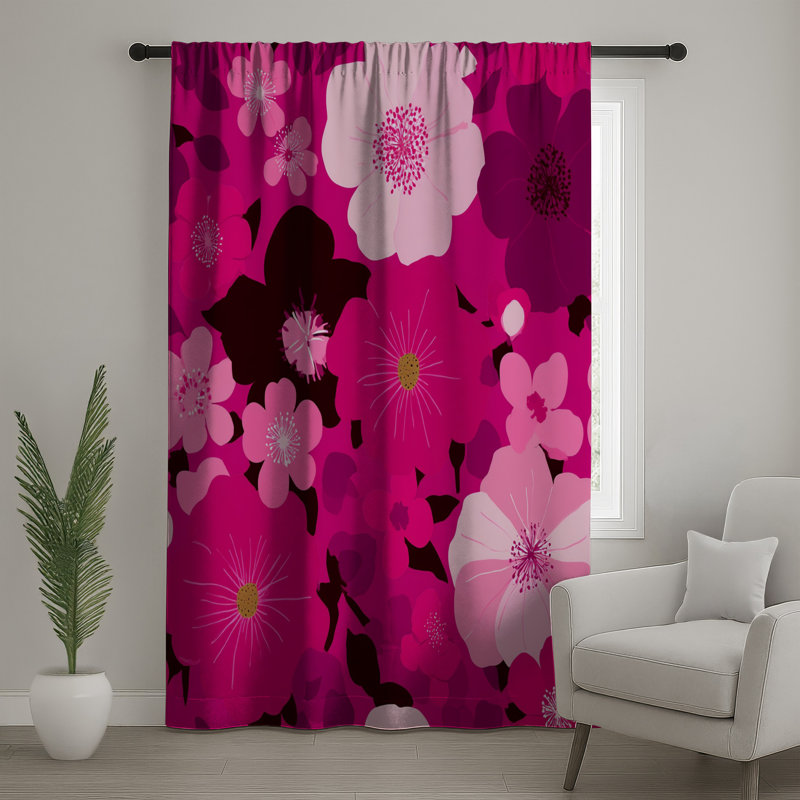 Rideaux floraux, voilages et voilages à motif floral - 1 panneau, 50 po x 80 po - 1 panneau, Blockout