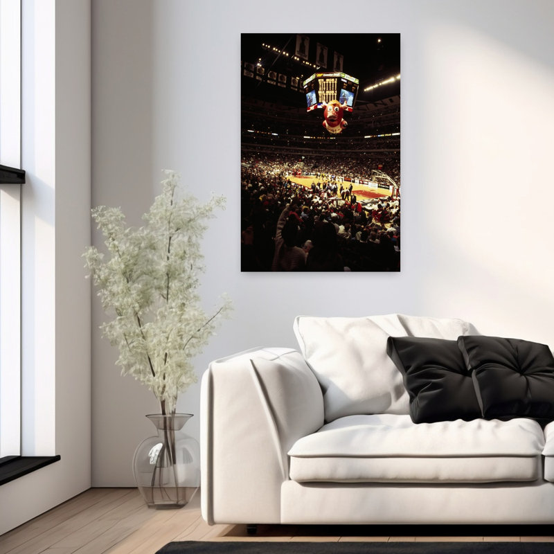Basketball match in progress Chicago Bulls vs. New Jersey Nets NBA Basketball Chicago Cook County Illinois USA 1 Piece Wrapped Canvas Wall Art