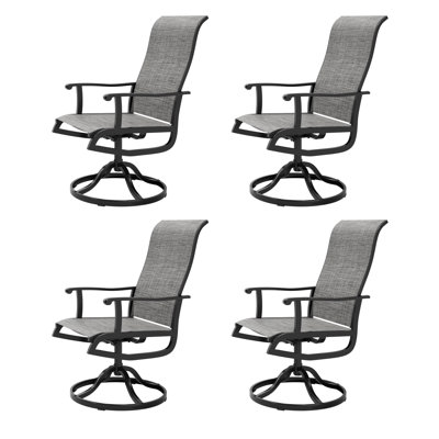 Chaises de patio pivotantes à 360 ° en textilène (ensemble de 4)