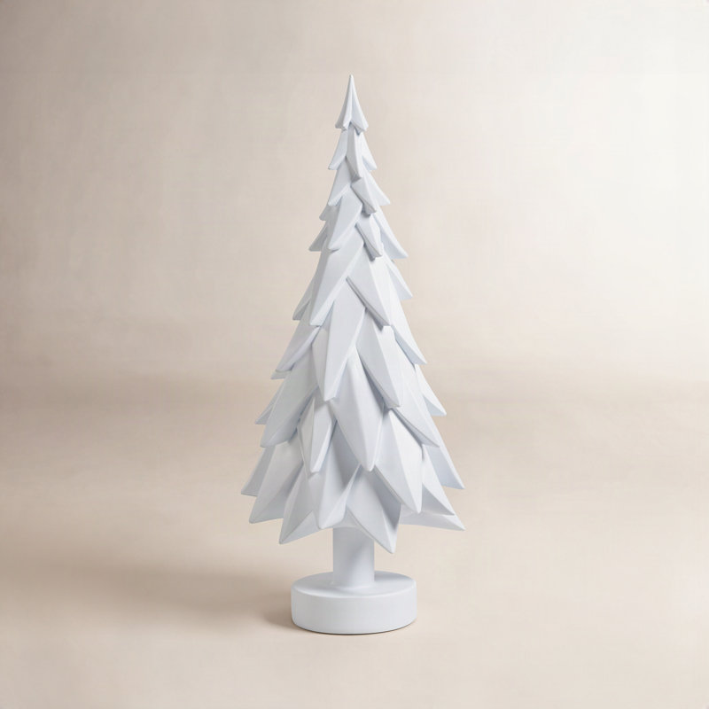 Épinette de table décorative, H 18,75 po x l 8,5 po x P 8,5 po, Blanc