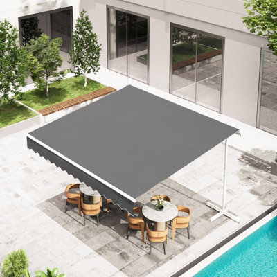 Abri de soleil manuel auvent rétractable autoportant pour la maison ou le commercial