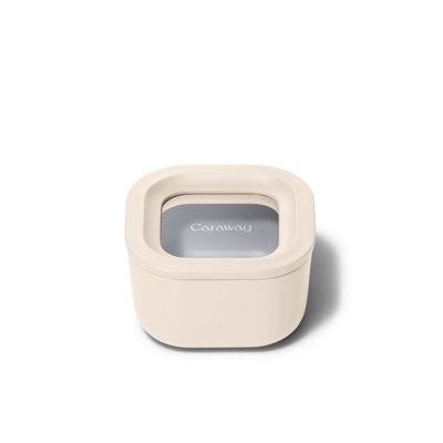  Mini Square Container w/ Lid, Cream