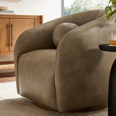 Fauteuil pivotant en cuir Vegan Jonina