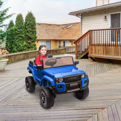 24V Electric Off Road SUV Ride On Car with Remote Control Four 550 Motors 7AH Battery Blue