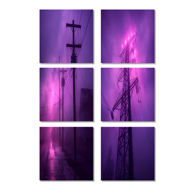 Photo de lignes électriques mauves - lignes électriques