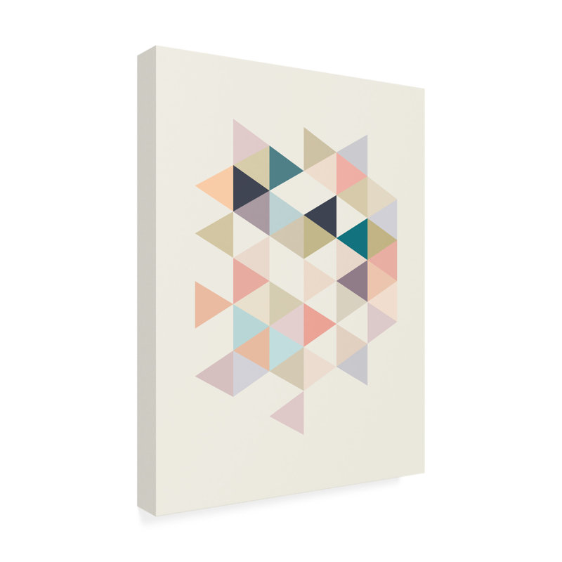 «Tom Quartermaine», triangles scandinaves neutres sur toile, H 47 po x l 35 po x P 2 po