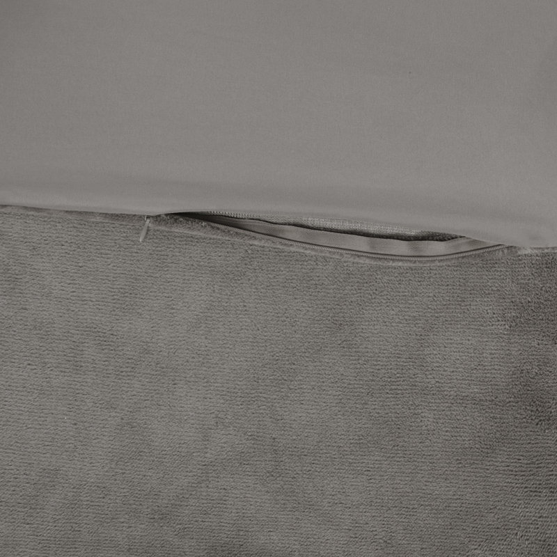 Ensemble d’édredon réversible, Édredon simple et 1 taie décorative, gris