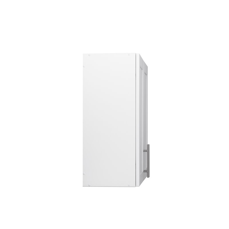 White Wall Cabinet with Adjustable Shelving and Panel Doors