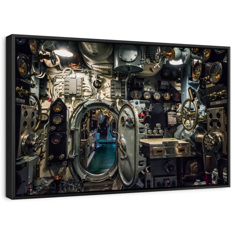 Submarine Control Room Canvas Print, 25" H x 37" W