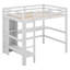 Lit mezzanine double en bois avec bureau sous le lit, lit mezzanine avec tablettes multifonctionnelles, lit en bois massif, aucun sommier nécessaire-1315196758