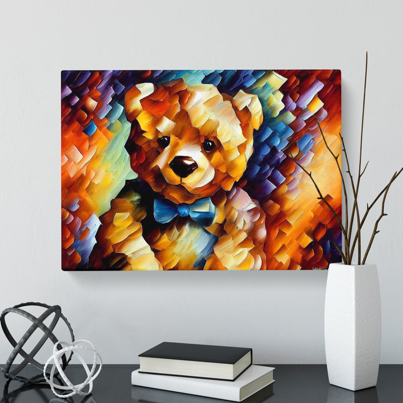 Teddy Bear Painted Vol.2 Abstract - Wrapped Canvas, 40cm H x 60cm W x 3cm D