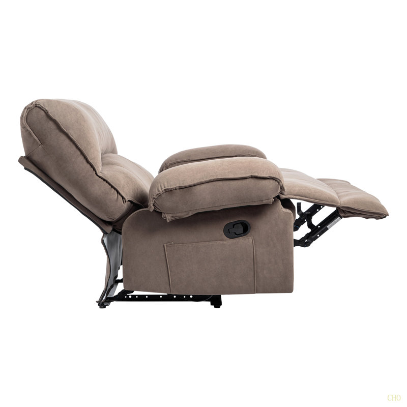 Fauteuil inclinable manuel surdimensionné pour le salon, Brun