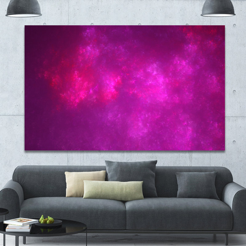 " Bright Pink Starry Fractal Sky ", 40" H x 60" W x 1.5" D