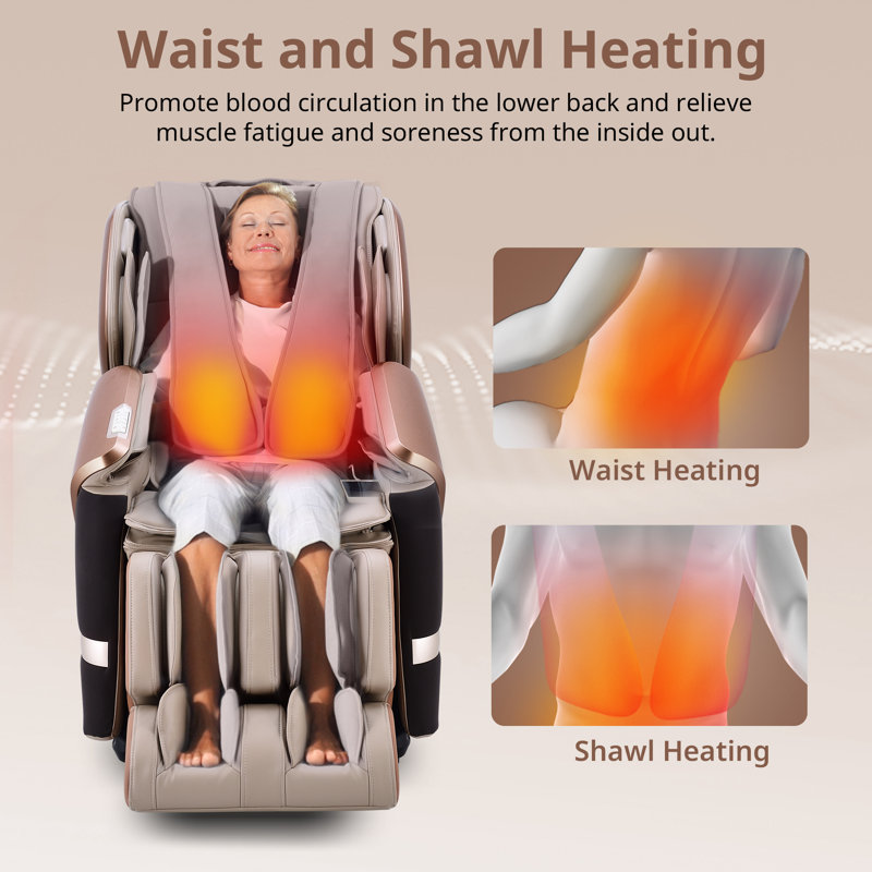 2025 4D Massage Chair for Full Body, Zero Gravity Recliner with Dual Mechanism, Extended SL-Track, Upgraded Foot Roller Massage with Waist and Shawl Heating, Music Sync with Hi-Fi Bluetooth Speaker