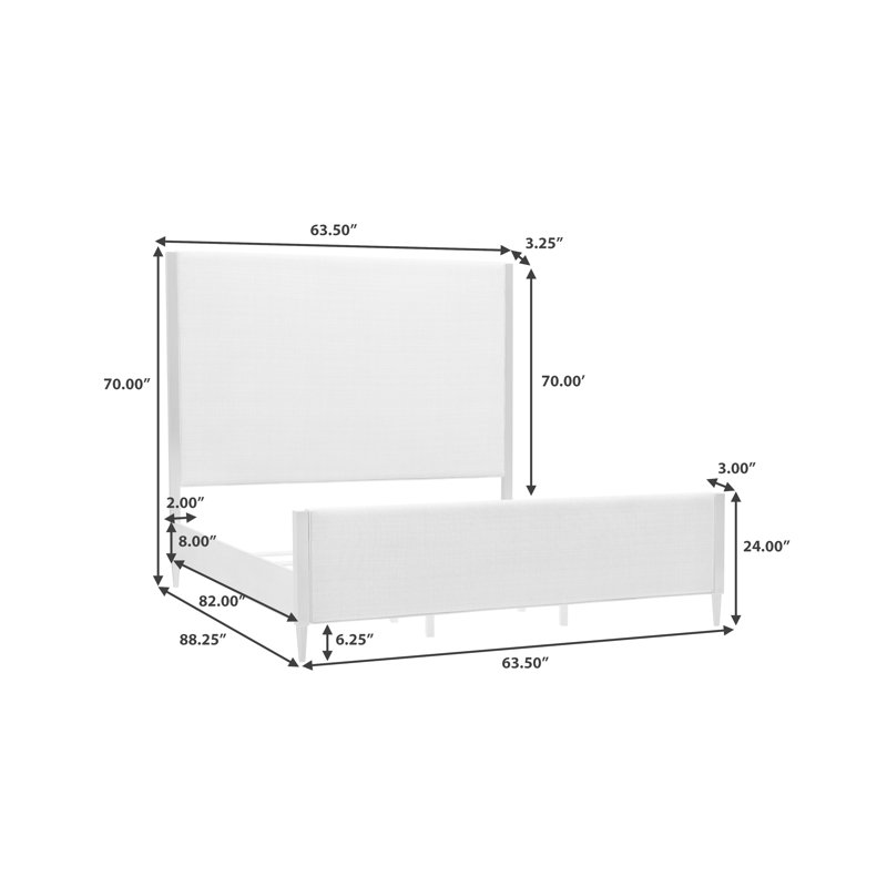 Ashby Place Beige Queen Upholstered Wood Bed with 6 Drawers