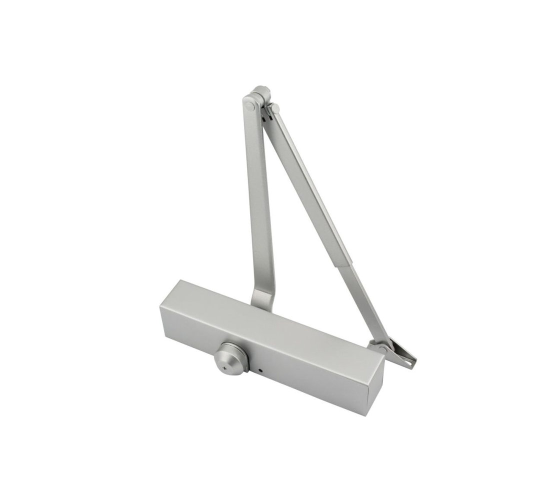 Overhead Door Closer Surface Mounted 93 Series Silver Cover/ Black Arm Fire Rated