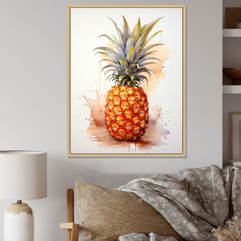 Pineapple Paradise I - Pineapples, art mural, Toile tendue, H 20 po x l 12 po x P 1 po