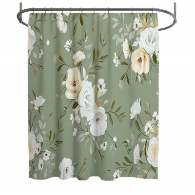Rideau de douche Floral - Décoration de salle de bain sereine