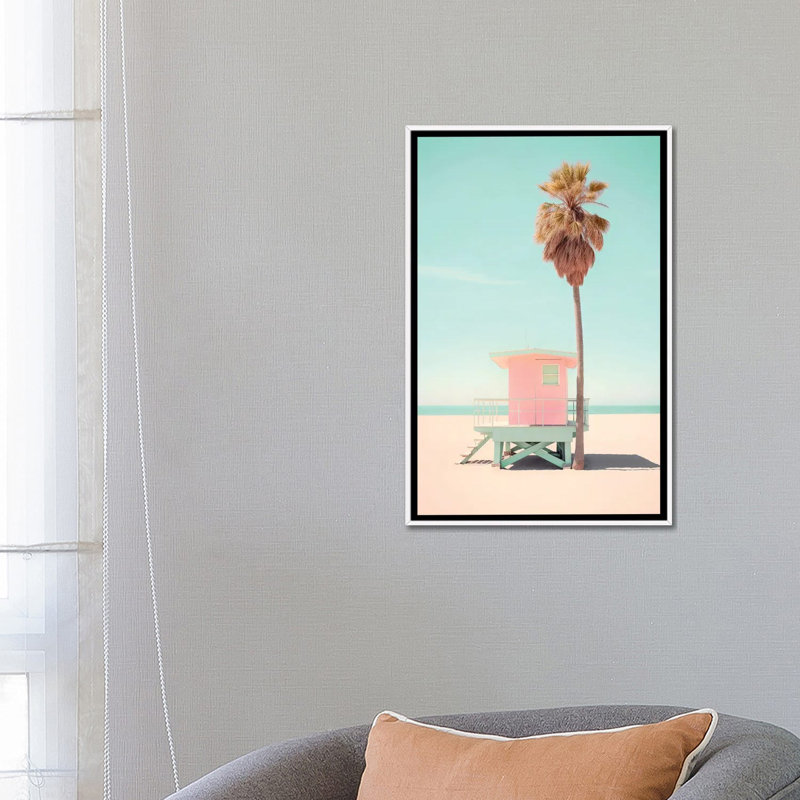 «Beachside Pink Bliss», reproduction d'art murale encadrée, Reproduction encadrée sans passe-partout, H 26 po x l 18 po
