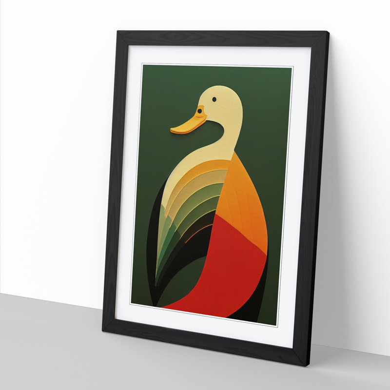 Duck Art Deco Vol.2 - Picture Frame Print, Black, 64cm H x 46cm W x 2cm D