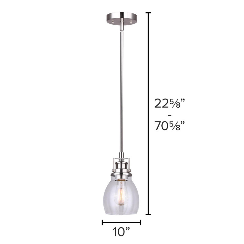 Wilhelm 1 - Light Silver Single Pendant, Brushed Nickel