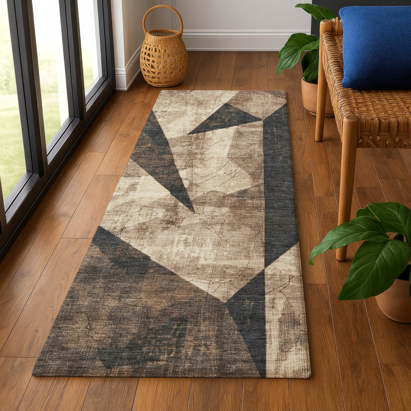 Premium Machine Washable Ashington AMF1838 Modern Rug, Runner 2'3" x 7'6"