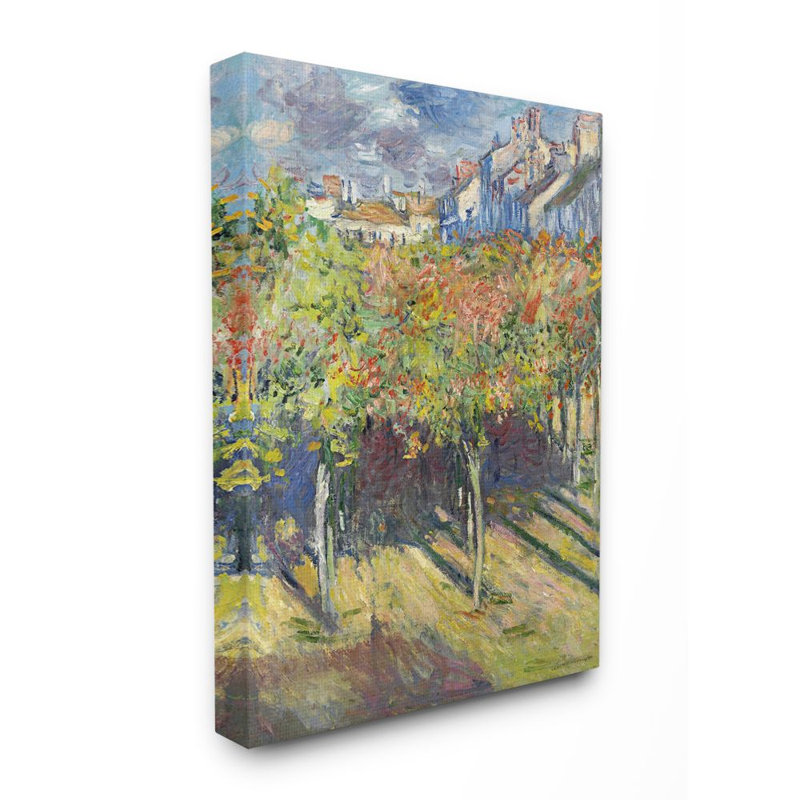 « city verger green blue classic monet » par claude monet-reproduction d’art, H 48 po x l 36 po x P 1,5 po, Toile tendue