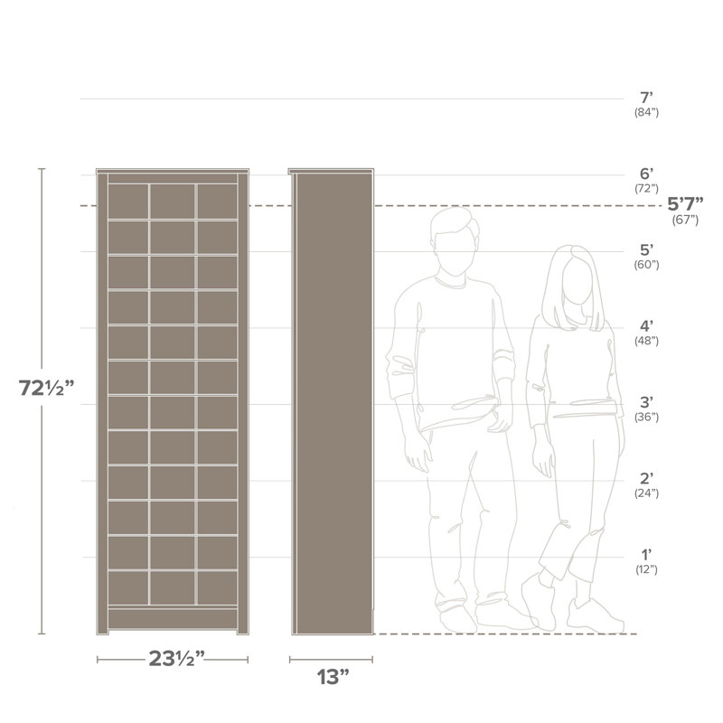 72.5" Tall Shoe Cabinet with 36 Shoe Cubbies, Freestanding Storage Organizer for Entryway Hallway Closet, White