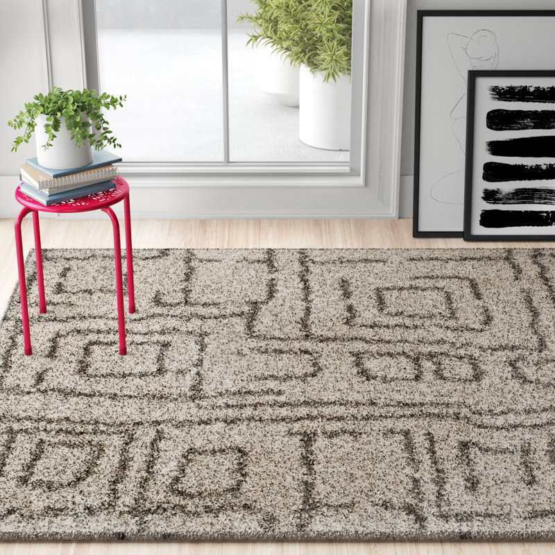 Sgb-Belize Shag Performance Geometric Rug, Rectangle 5'3" x 7'6"